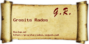 Grosits Rados névjegykártya